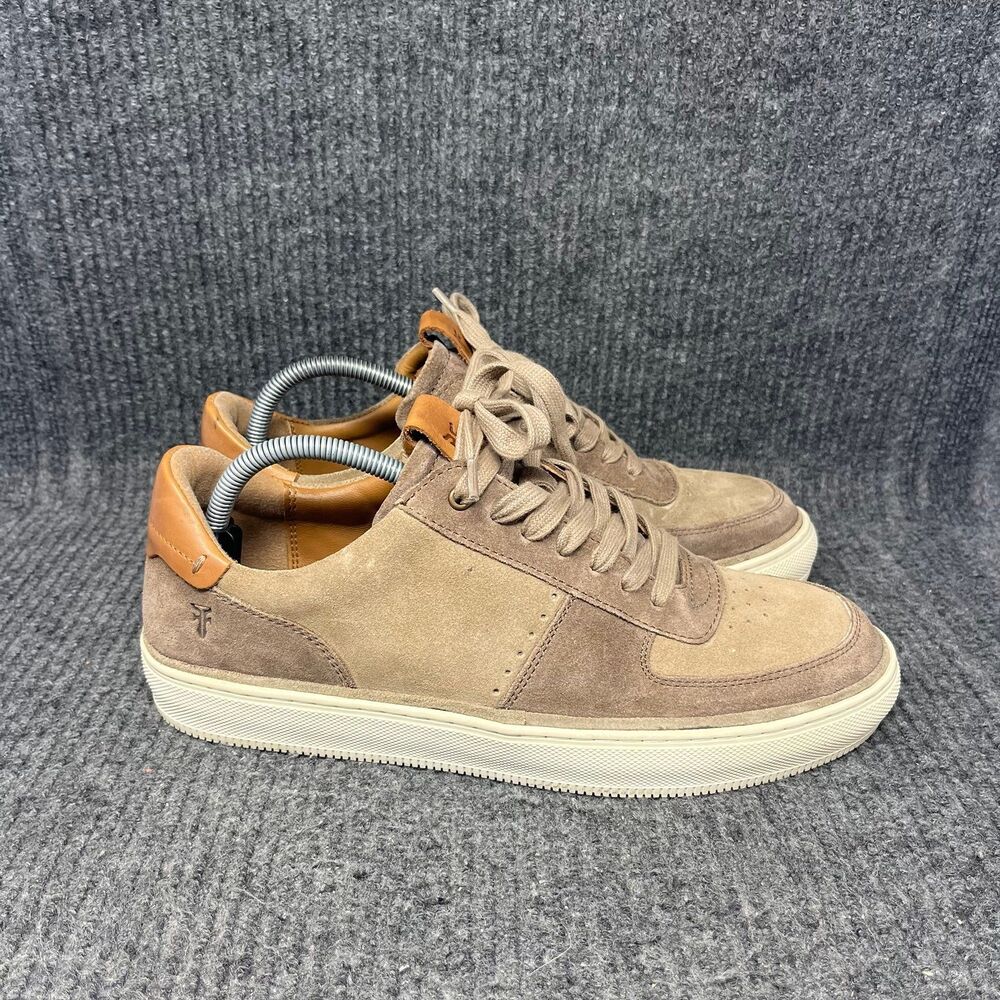 Frye Astor Low Lace Sneaker Casual Shoes Mushroom Brown Suede Leather Mens 9 M